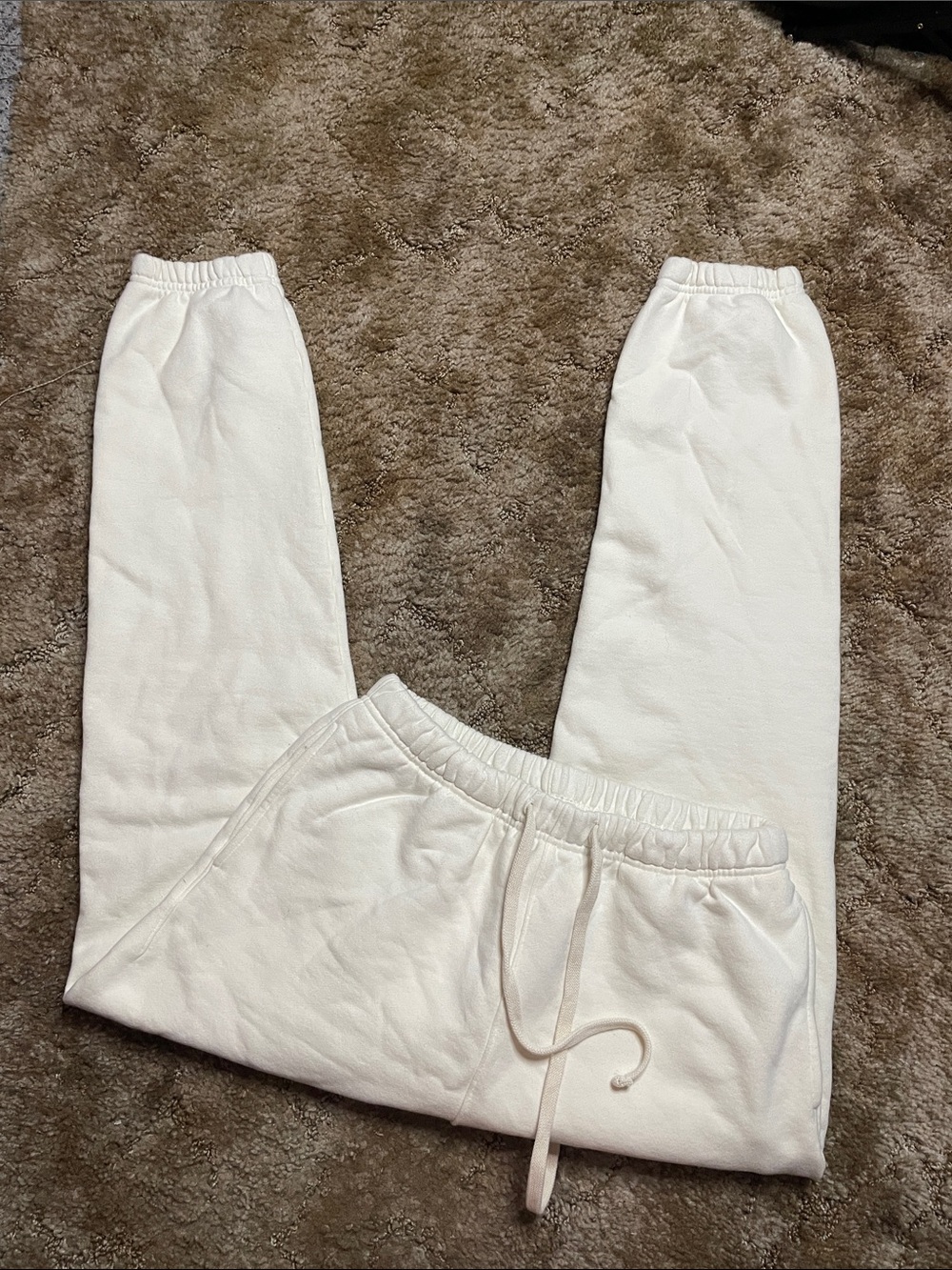 Spotify Music Logo Sweatpants‎ Jogger Sz Small USA Made Cream/Beige
